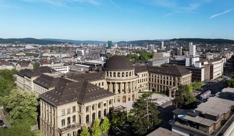 ETH Zurich campus and European city skyline