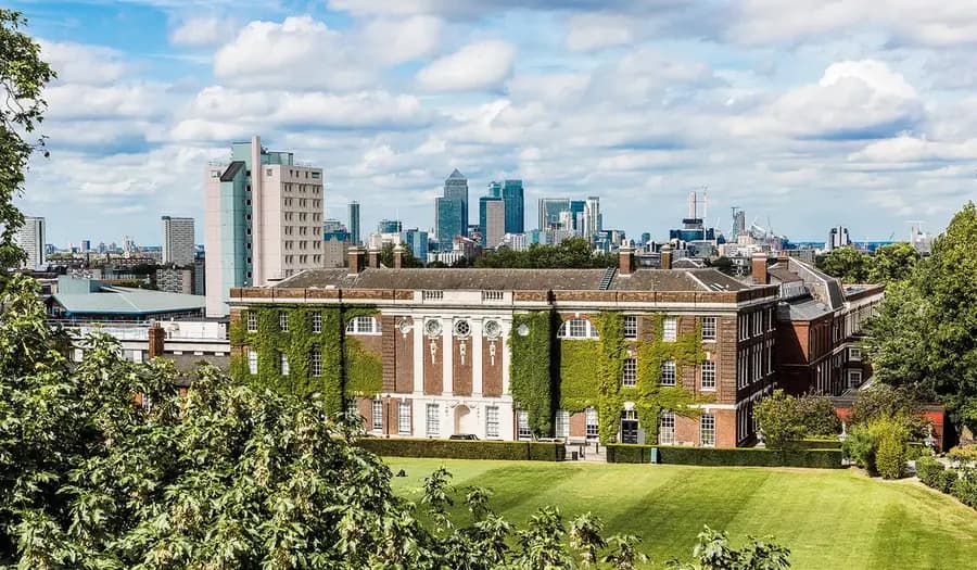 University campus and London skyline